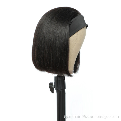 Wholesale Headband Bob Wig Human Hair For Black Women,Remy Human Hair Headband Wig,Headband Straight Ponytail Human Hair Wig